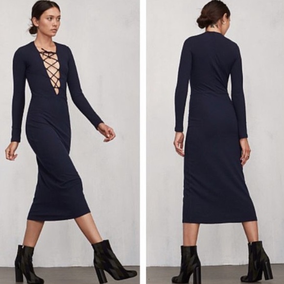 🍾🥂 Sexy Reformation Edison Dress Navy 🌙 - Picture 4 of 8